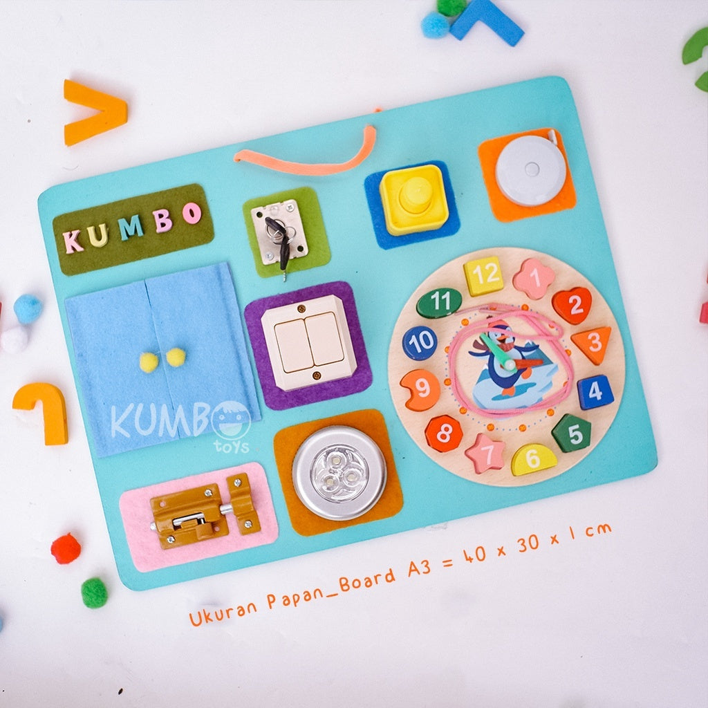 Mainan Edukasi Busy Board Mainan Montessori Papan Main Ukuran Jumbo
