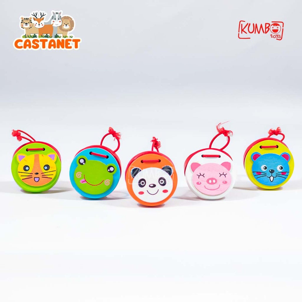 Mainan Edukasi Alat Musik Kayu Anak Castanet / Alat Musik Wooden Clappers
