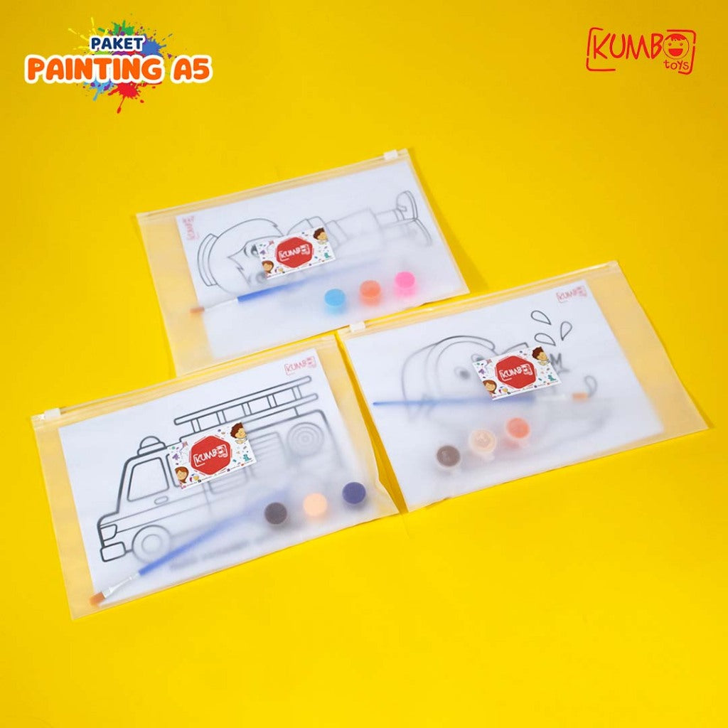 Paket Painting Edukasi Anak Mewarnai Ukuran A5 / Paket Painting Hampers Ulang Tahun Hemat