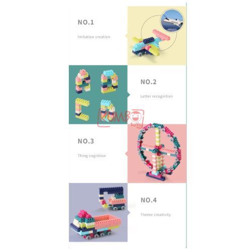 Mainan Edukasi Bricks LEGO balok 280 pcs Anak DIY Susun