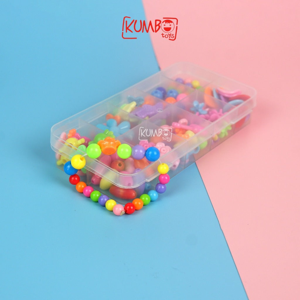 Mainan Edukasi Sensory Play Anak DIY Beads Box Set Kotak Manik Aksesoris Gelang Kalung