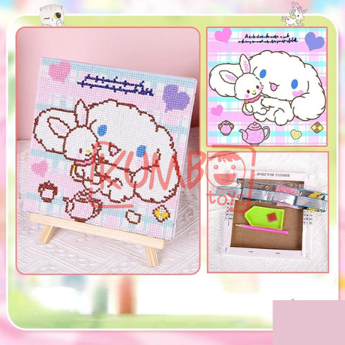 Mainan Edukasi Anak DIY Diamond Painting Karakter Canvas 20X20 Bingkai Kayu