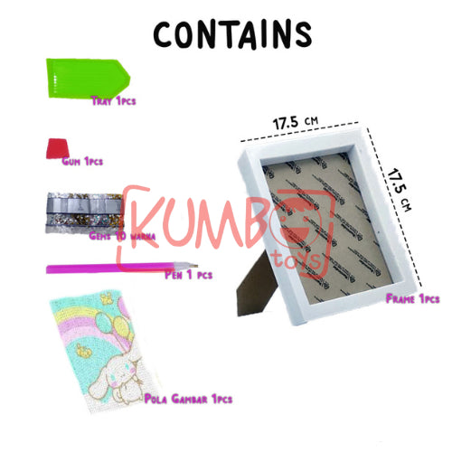 Mainan Edukasi DIY Diamond Painting Karakter Figura 18x18 Bingkai