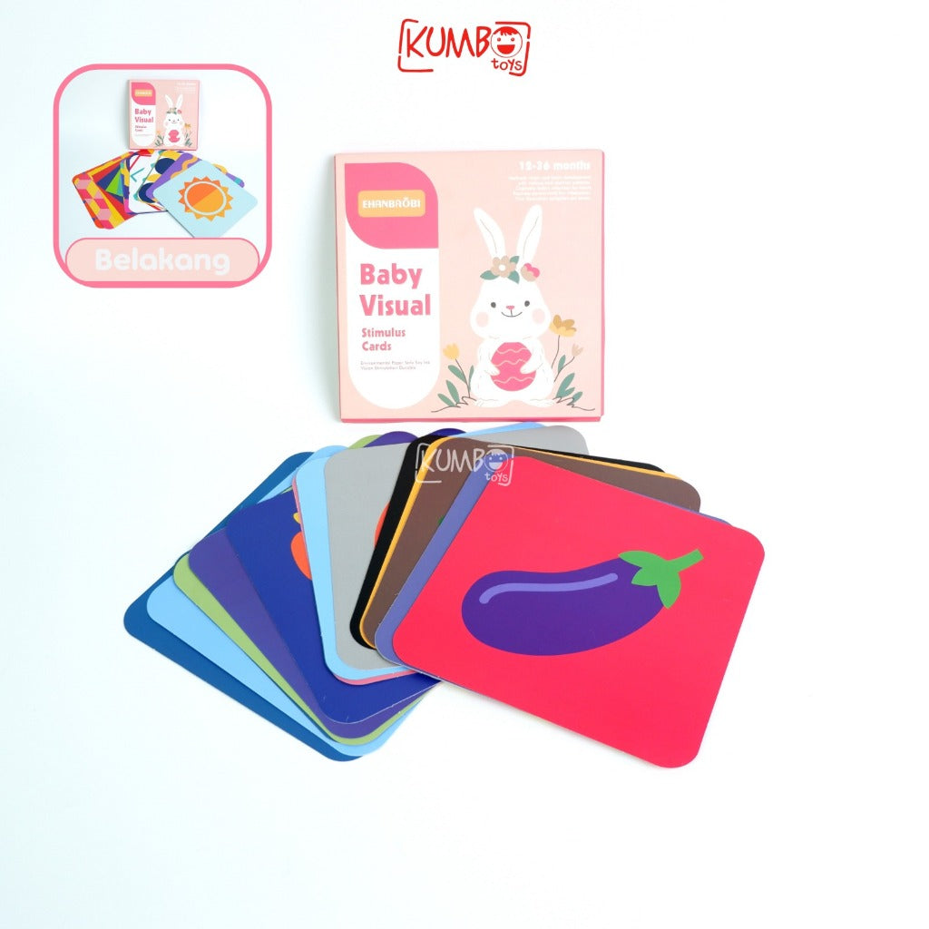 Mainan Edukasi Baby Visual Stimulus Card Newborn 0-12 Month Kartu Pintar