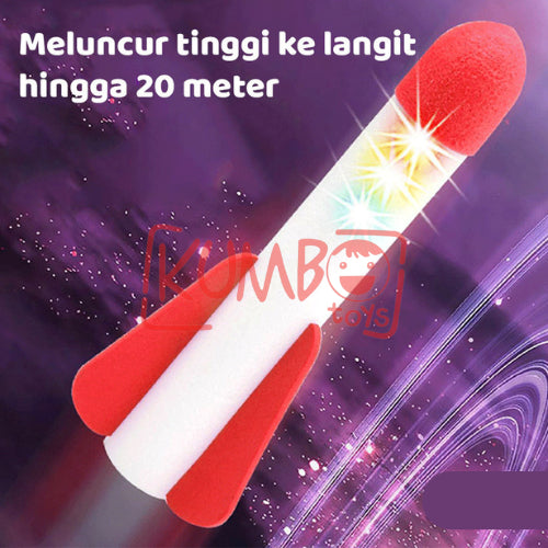 Mainan Edukasi Anak Flash Fkying Sky Rocket Launcher Pompa Roket Outdoor