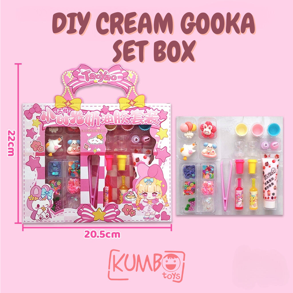 Mainan Edukasi Anak DIY Cream Gooka Guka Set BOX Clay Aksesoris Hiasan Akrilik Kerajinan