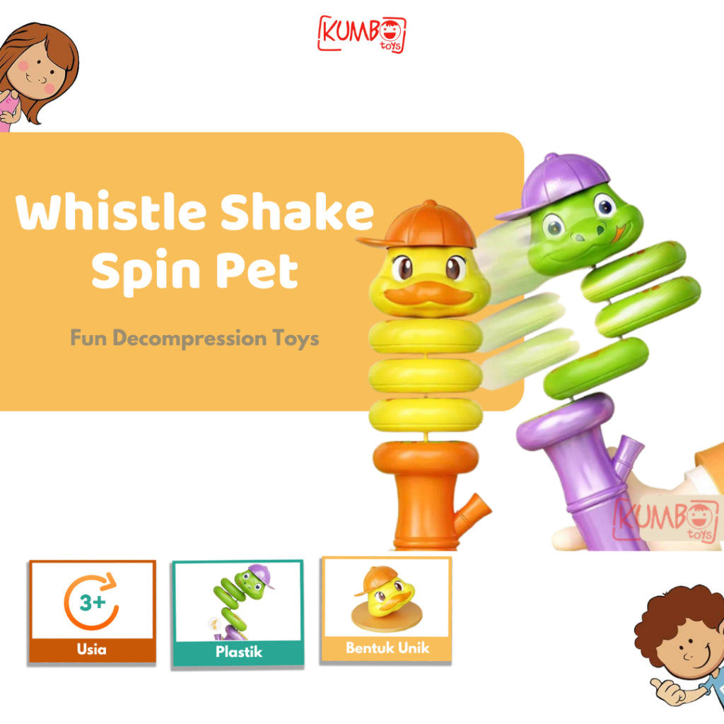 Mainan Edukasi Anak Whistle Shake Spin Baby Rattle Berputar Peluit