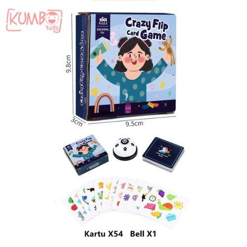 Mainan Edukasi Flash Card Crazy Flip Card Game Kartu Tebak Gambar