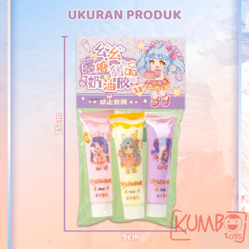 Mainan Anak Refill DIY Guka Set Cream GOO 3 Warna