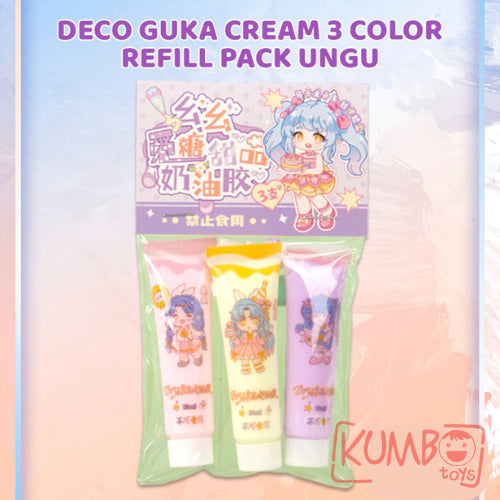 Mainan Anak Refill DIY Guka Set Cream GOO 3 Warna