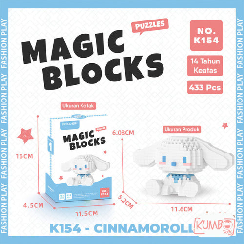 Mainan Edukasi Anak Bricks Magic Blocks Besar Karakter Sanrio 3D DIY Block