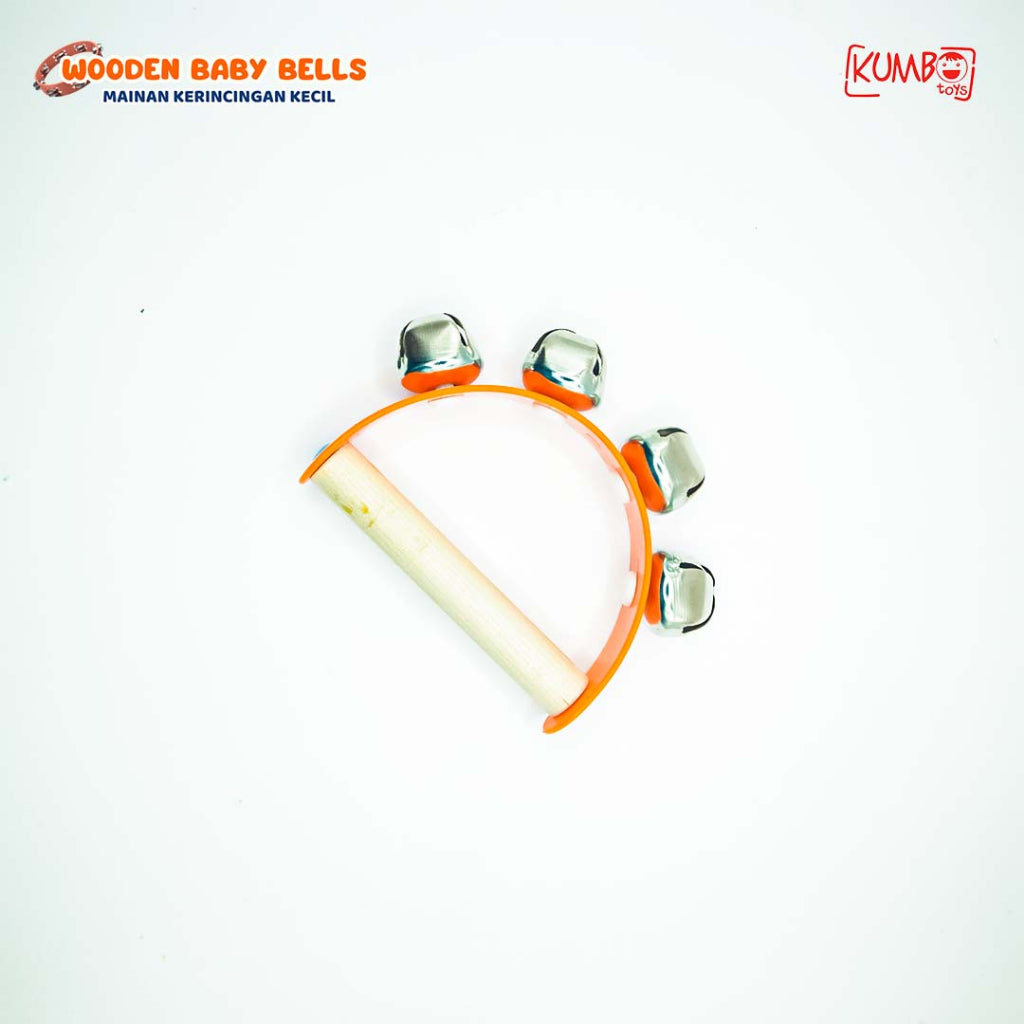 Mainan Edukasi Alat Musik Anak Kayu Tamborin Baby Bells Mini Wooden Kerincingan Kecil
