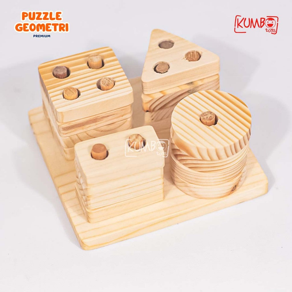 Mainan Edukasi Puzzle Geometri Bahan Premium Anak Kotak Kayu Premium