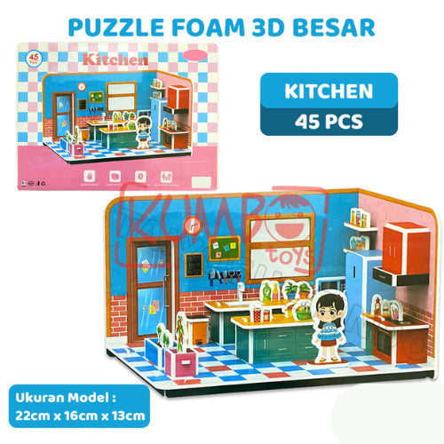 Mainan Edukasi Anak Puzzle Foam 3D Besar DIY Jigsaw Foam