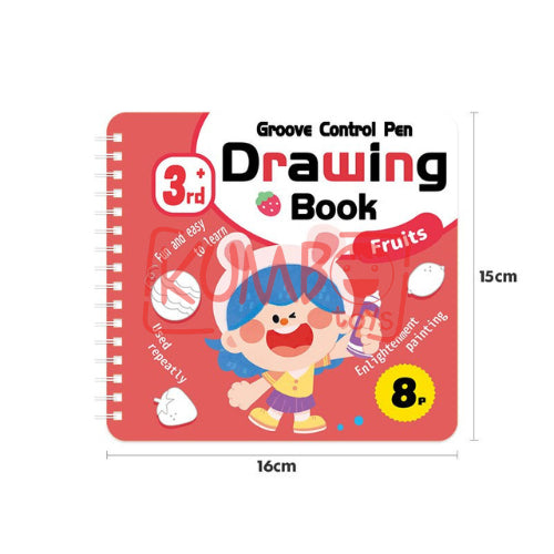 Mainan Edukasi Anak Buku Mewarnai Coloring Drawing Book 8 Lembar Groove Control Pen