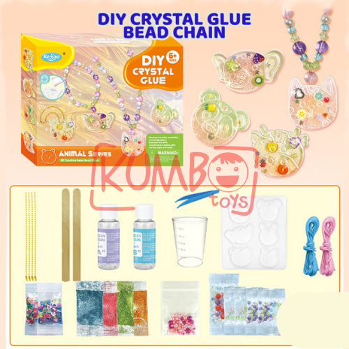 Mainan Edukasi Anak DIY Crystal Glue Manik Resin Aksesoris Gantungan Kunci