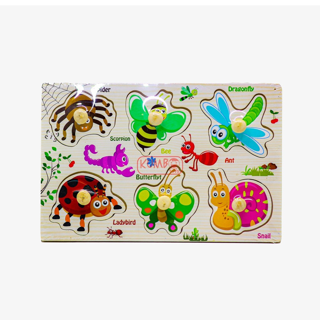 Mainan Edukasi Anak Puzzle Kayu Knob 22 x 15 cm Aneka Gambar