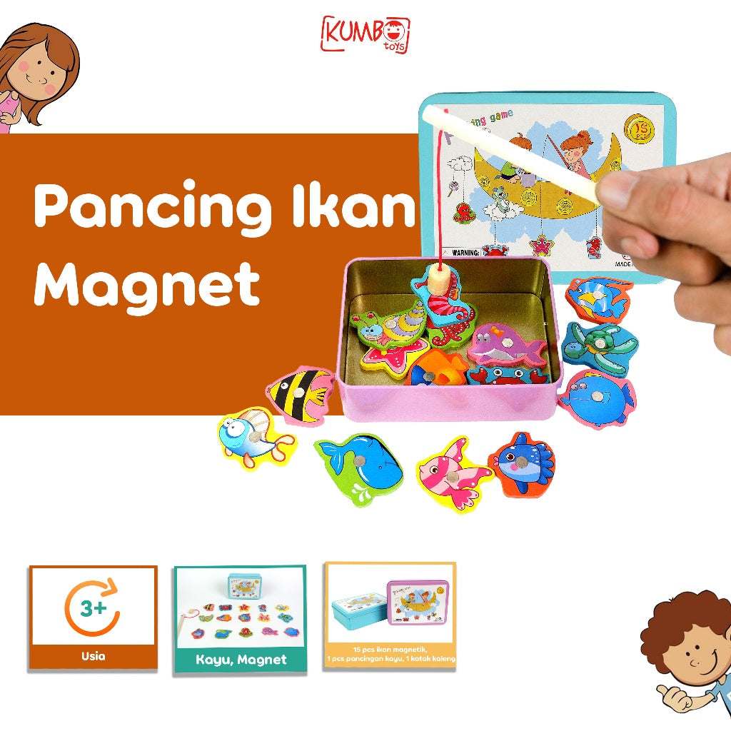 Mainan Edukasi Pancing Ikan Magnet Kotak Kaleng Fishing Toys