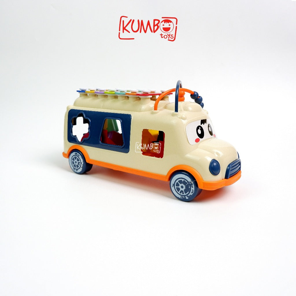 Mainan Edukasi Anak Mobil Happy Bus Xylophone Montessori play