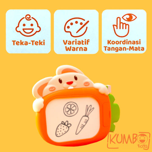Mainan Edukasi Anak Rabbit Magnetic Bead And Drawing Board Papan Magnet Kelinci