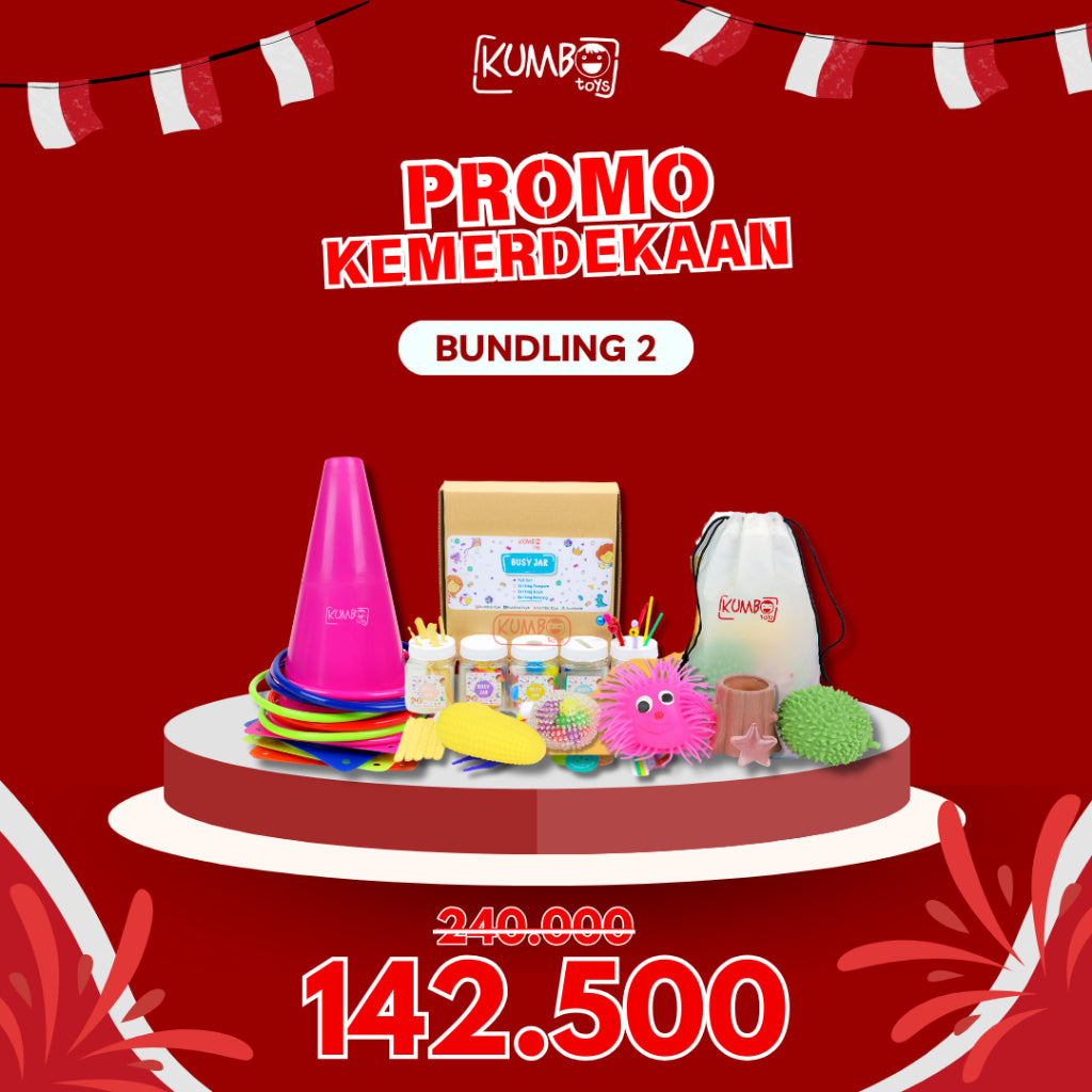 PROMO KEMERDEKAAN Bundling Mainan Edukasi Montessori Play Busy Jar Evamat Cone Ring Oromotor Taktil Fine Motoric Play Mainan Sensory KUMBOTOYS