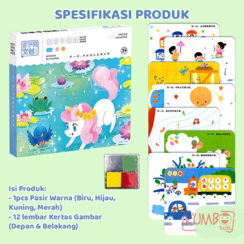 Mainan Edukasi Anak Finger Painting Coloring With Finger Lukisan Karakter Lucu