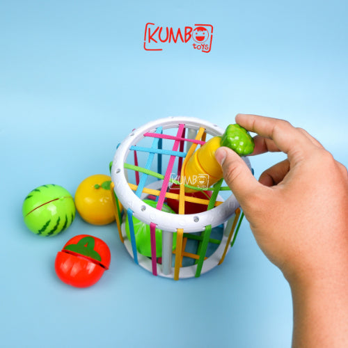 Mainan Edukasi Anak Shape Sorting Game Sortir Bentuk Buah dan Sayuran Potong Perekat