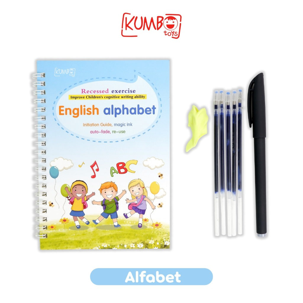 Buku Anak Belajar Menulis Pintar Ajaib Magic Book Angka Huruf English