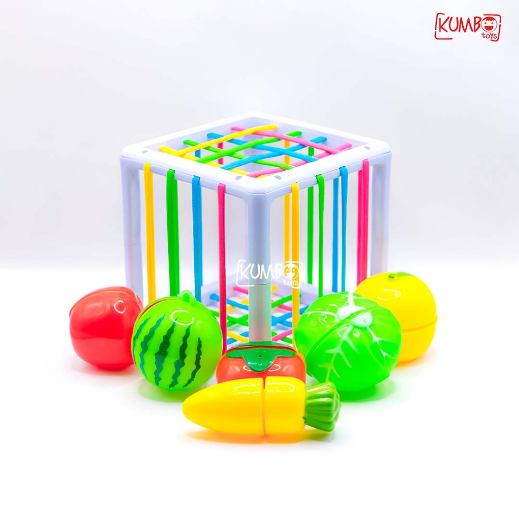 Mainan Edukasi Anak Shape Sorting Game Sortir Bentuk Buah dan Sayuran Potong Perekat