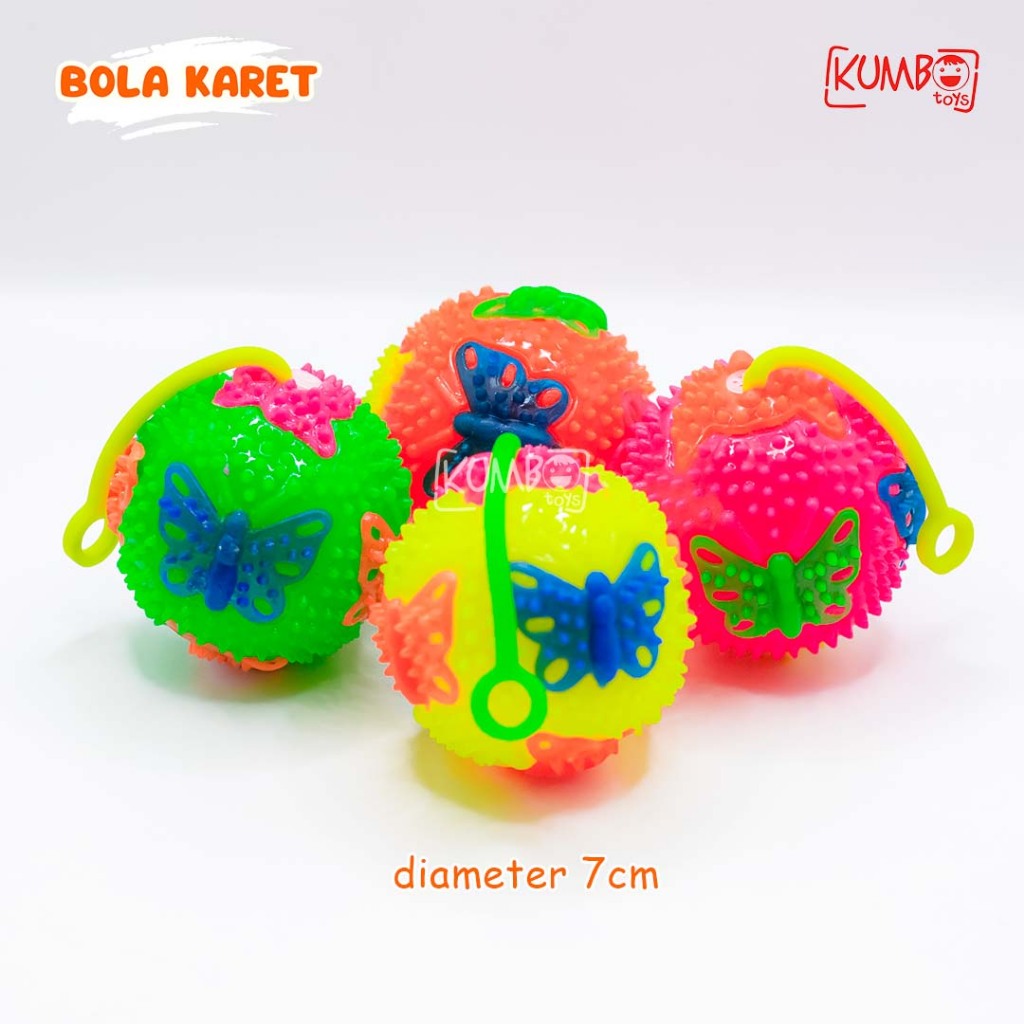 Mainan Edukasi Bola Karet Duri Menyala/ Bola LED