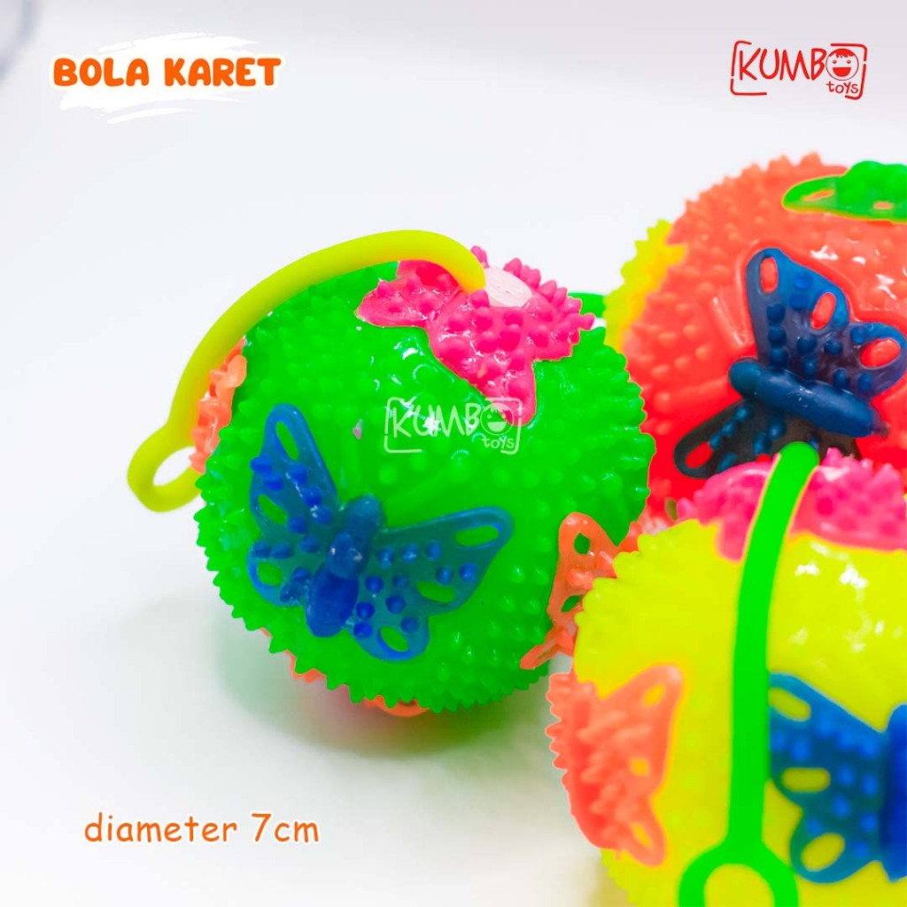 Mainan Edukasi Bola Karet Duri Menyala/ Bola LED