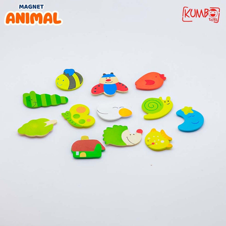 Mainan Edukasi Magnet Kayu Tempel Kulkas Anak Karakter