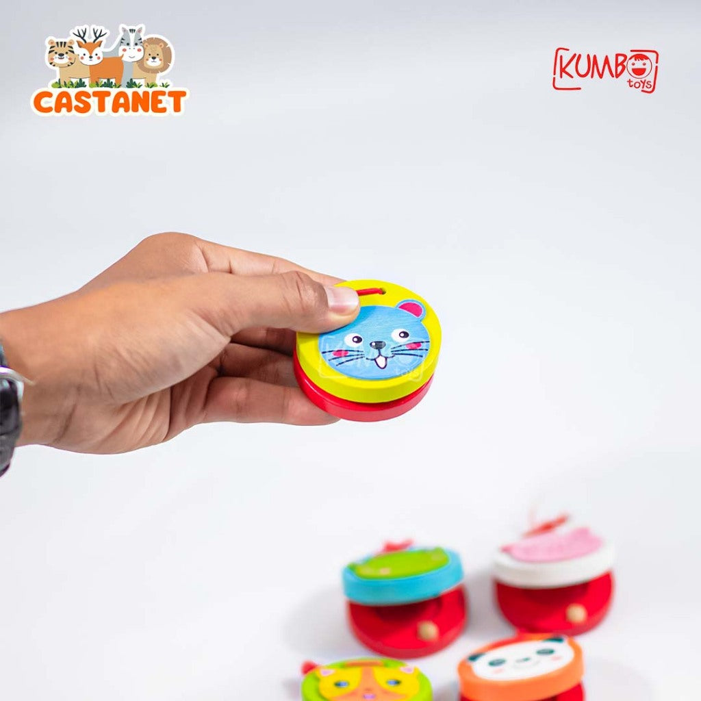 Mainan Edukasi Alat Musik Kayu Anak Castanet / Alat Musik Wooden Clappers