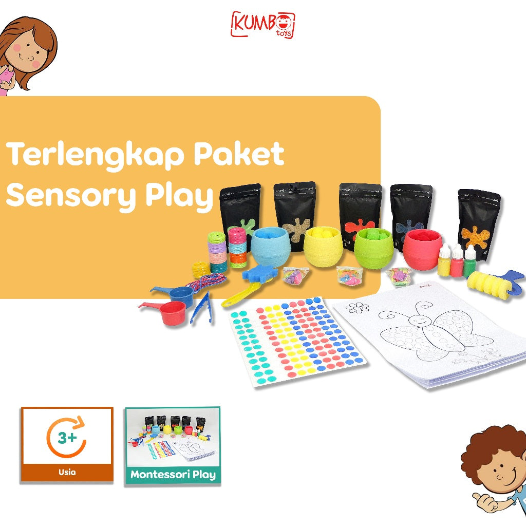 Terlengkap Paket Sensory Play Mainan Montessori dan Painting