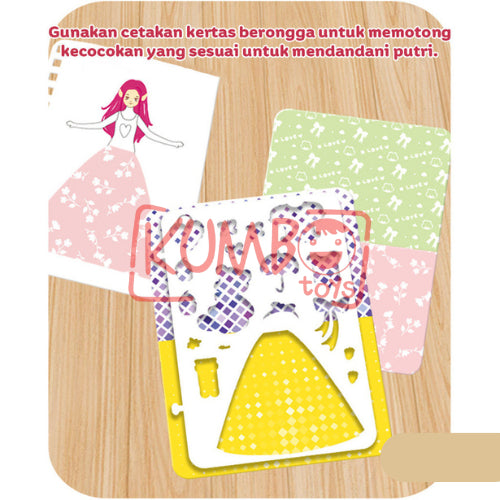 Mainan Edukasi Anak DIY Menempel Gaun Set Princess 3D Art Dress Kerajinan Artcraft