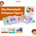 Mainan Edukasi Anak DIY Menempel Pompom Figura Art And Craft Frame