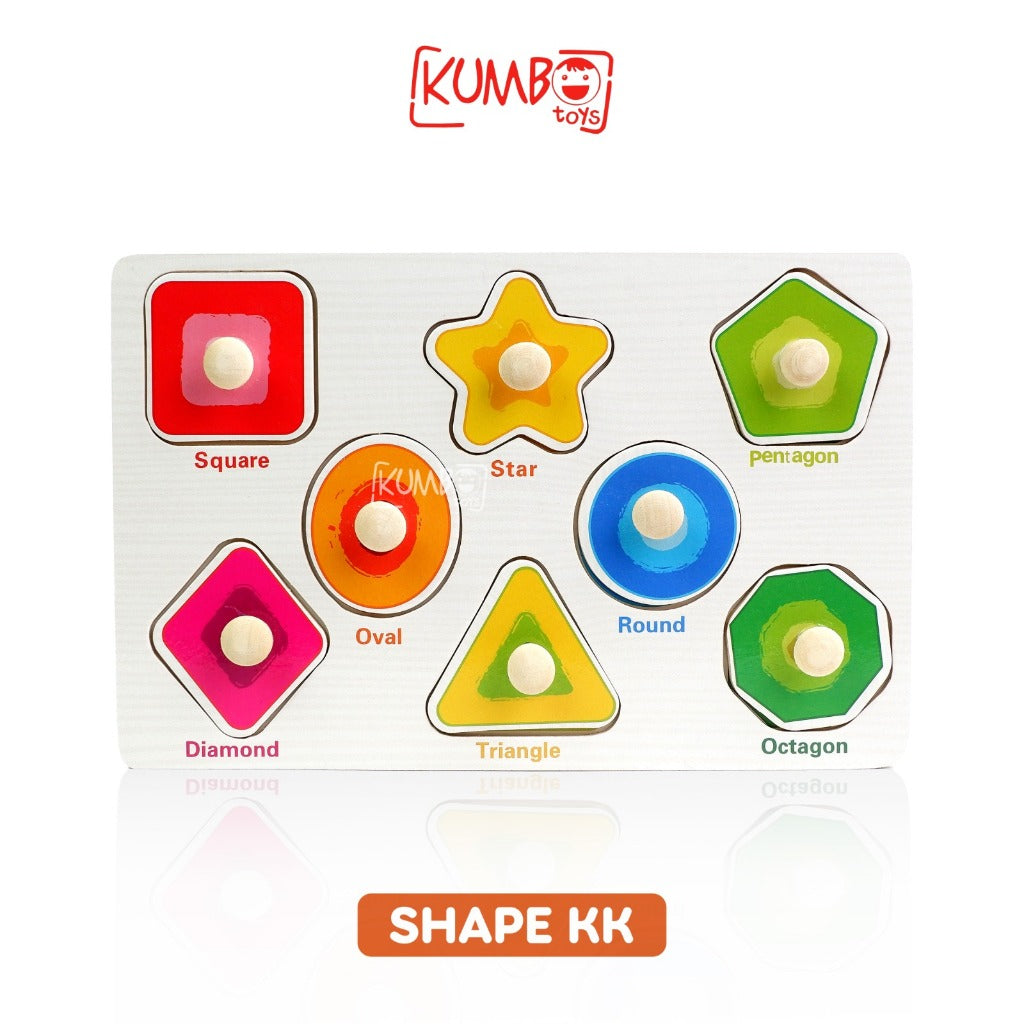 Mainan Edukasi Anak Puzzle Kayu Knob 22 x 15 cm Aneka Gambar