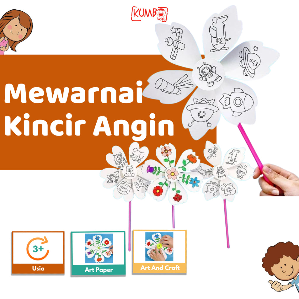 Mainan Edukasi Anak DIY Mewarnai Kincir Angin