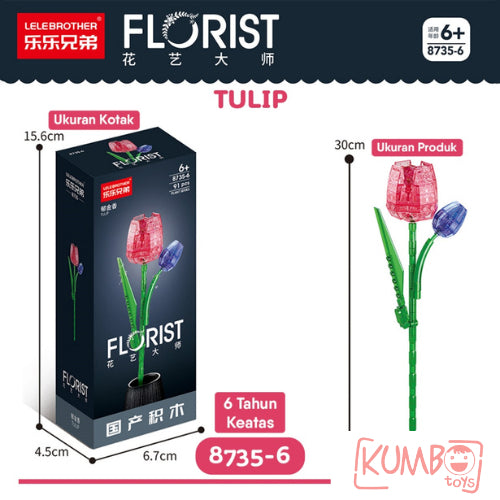 Mainan Edukasi Anak Bricks Flower Florist Plant Series High Quality Bricks