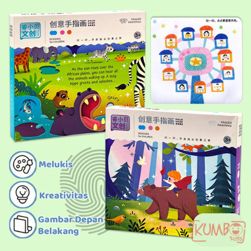 Mainan Edukasi Anak Finger Painting Coloring With Finger Lukisan Karakter Lucu