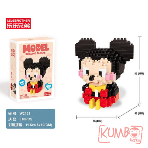 Mainan Anak Mini Block Model Karakter Kartun Lucu Balok Susun 3D Bricks