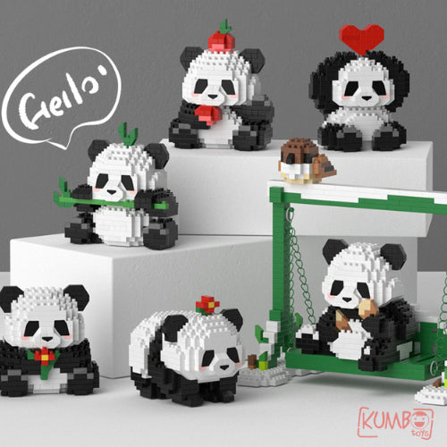 Mainan Edukasi Anak Bricks Cute Panda 3D Block Magic Building