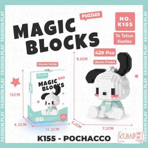Mainan Edukasi Anak Bricks Magic Blocks Besar Karakter Sanrio 3D DIY Block