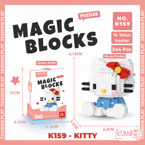 Mainan Edukasi Anak Bricks Magic Blocks Besar Karakter Sanrio 3D DIY Block