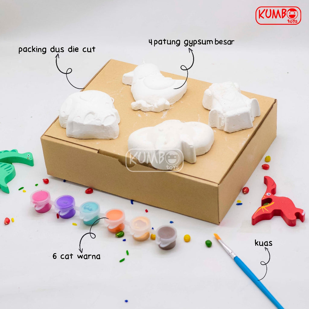 Mainan Edukasi Anak DIY Painting Gypsum Kit Mewarnai Patung Lukis Gypsum