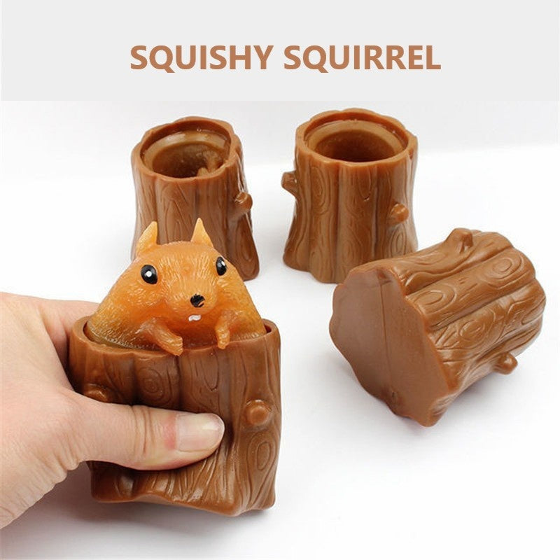 Mainan Squishy Pop Up Pohon Tupai/ Decompression Squishy Squirrel