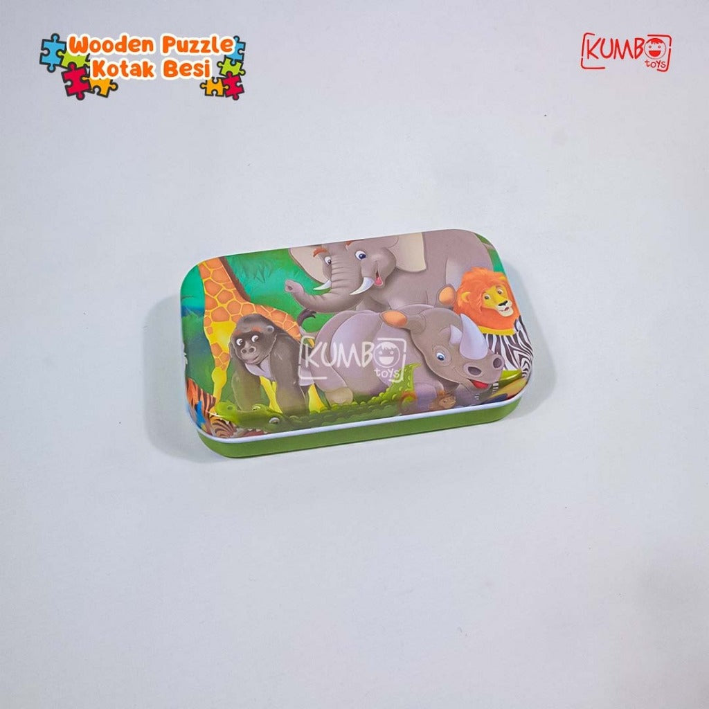 Mainan Edukasi Anak Puzzle Kayu Wooden Puzzle Kotak Besi 60pcs
