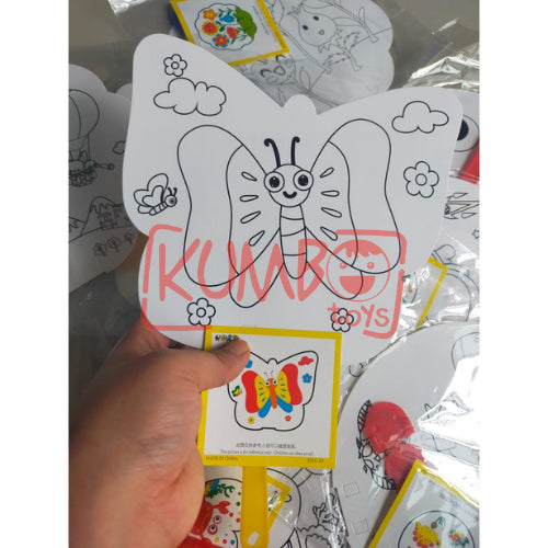 Mainan Edukasi Anak Kipas DIY Mewarnai Souvenir Hampers Anak
