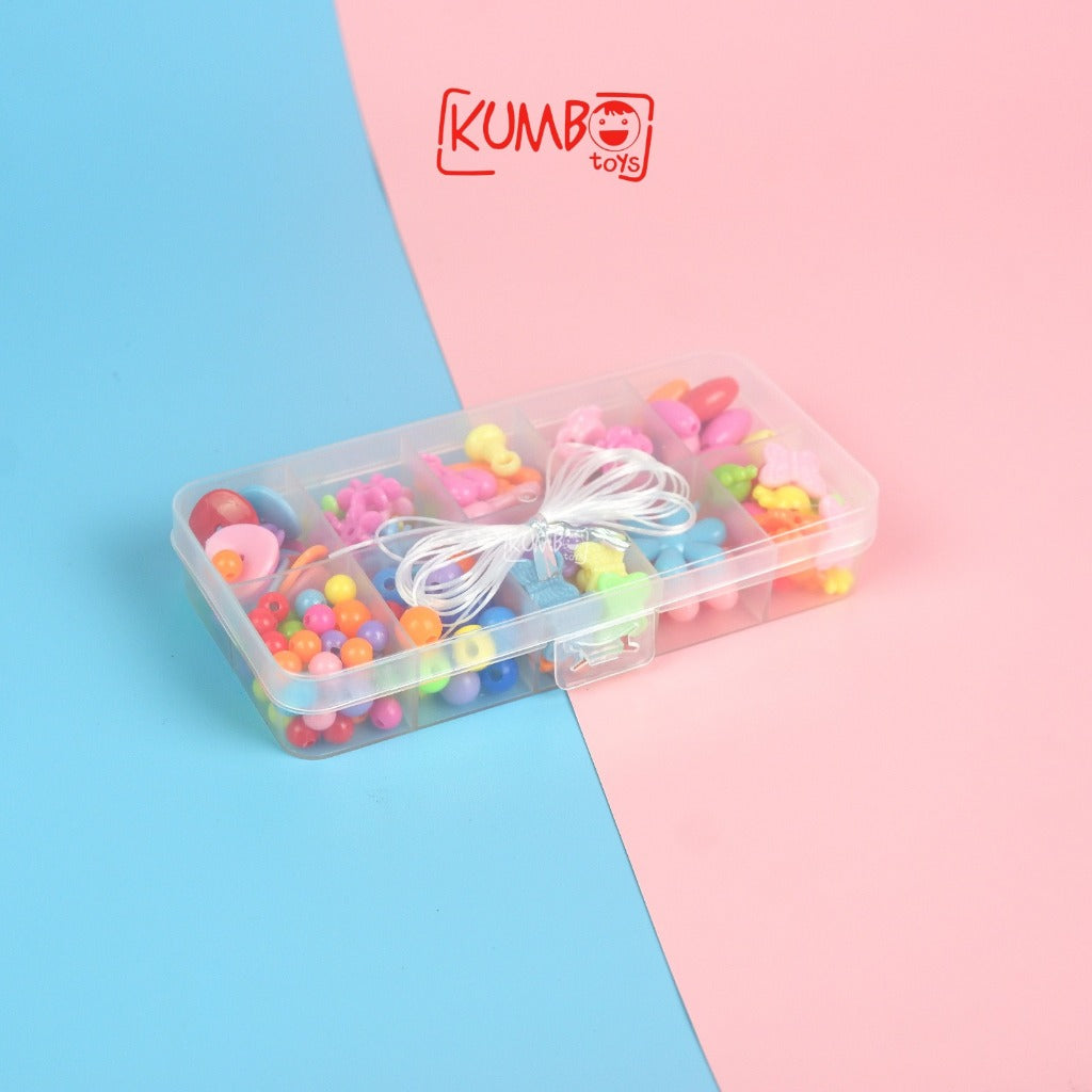 Mainan Edukasi Sensory Play Anak DIY Beads Box Set Kotak Manik Aksesoris Gelang Kalung