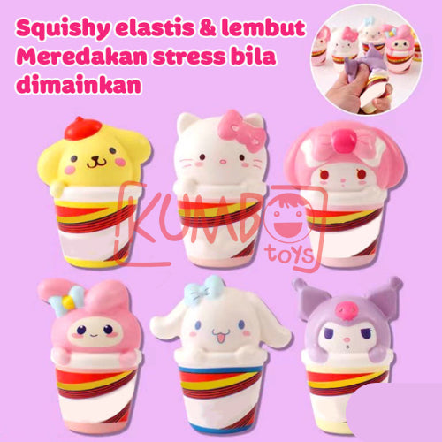 Mainan Edukasi Anak Squishy Slow SANRIO Ice Cream Stress Release Squeeze